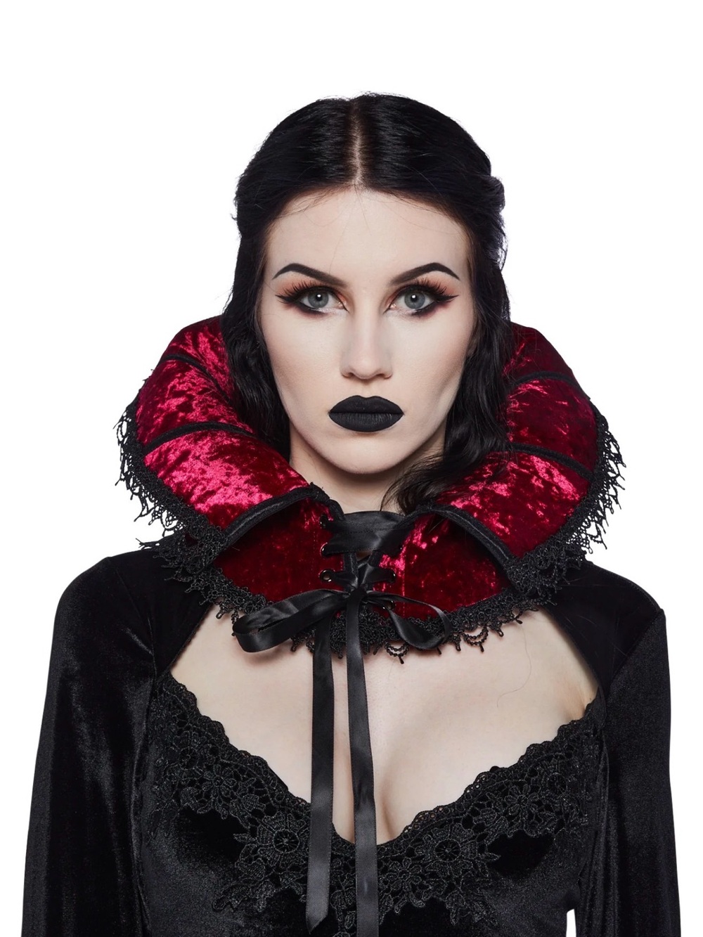 NWT Dolls Kill Red Velvet Gothic Neck Collar